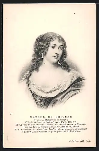 AK Madame de Grignan, Francoise-Marguerite de Sévigné