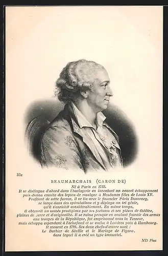 AK Portrait von Caron de Baumarchais, 1732-1799
