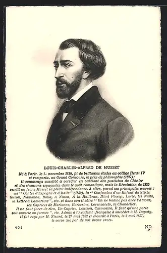 AK Louis-Charles-Alfred de Musset, 1810-1857
