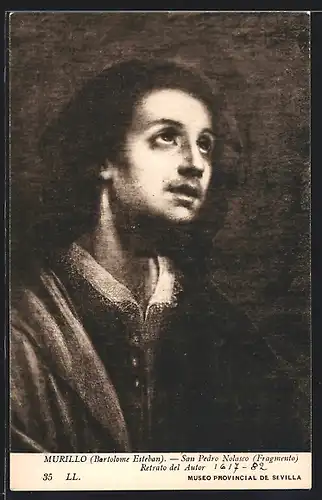 Künstler-AK Sevilla, Museo Provinical, Portrait von San Pedrdo Nolasco, Schriftsteller