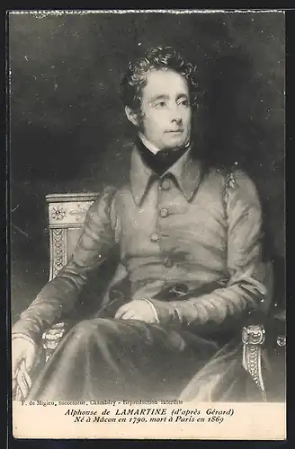 AK Alphonse de Lamartine, Schriftsteller, 1790-1869