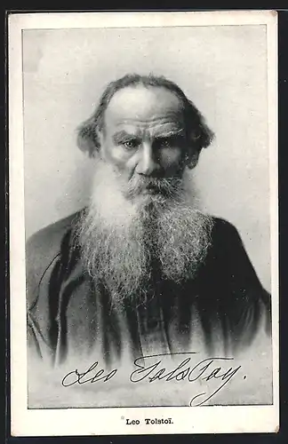 AK Leo Tolstoj, Portrait des Dichtersd mit weissem Rauschebart