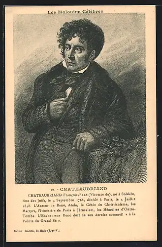 AK Portrait von Francois-René Chateaubriand, 1768-1848