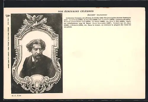 AK Portrait von Alphonse Daudet, Schirftsteller