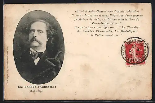AK Portrait von Jules Barbey d`Aurevilly, 1808-1889
