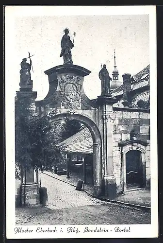AK Eberbach i. Rhg., Sandstein-Portal des Klosters