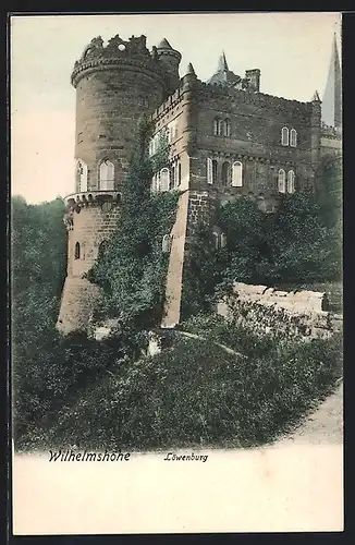 AK Kassel-Wilhelmshöhe, Blick auf Löwenburg