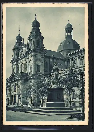 AK Mannheim, Denkmal vor der Jesuitenkirche