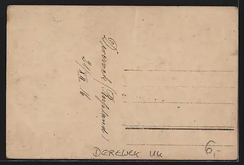 Foto-AK Derewek, Wegpartie mit zwei Reitern