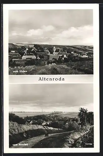 AK Altenroda, Teilansichten vom Süden u. vom Norden