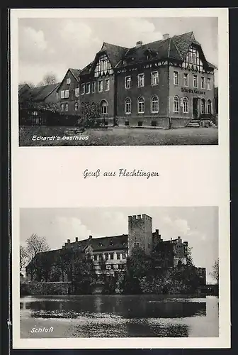 AK Flechtingen, Gasthaus Eckardt, Schloss