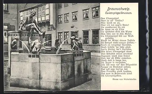 AK Braunschweig, Ansicht vom Eulenspiegelbrunnen
