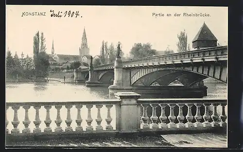 AK Konstanz, Partie an der Rheinbrücke
