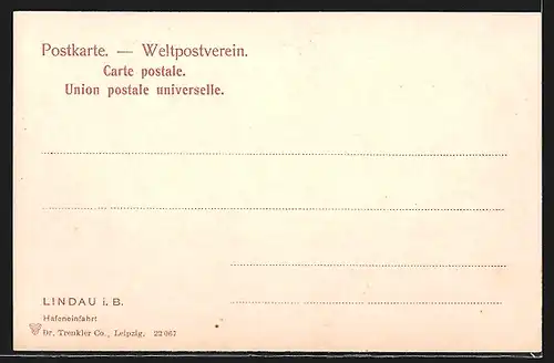 AK Lindau i. B., Dampfer bei der Hafeneinfahrt
