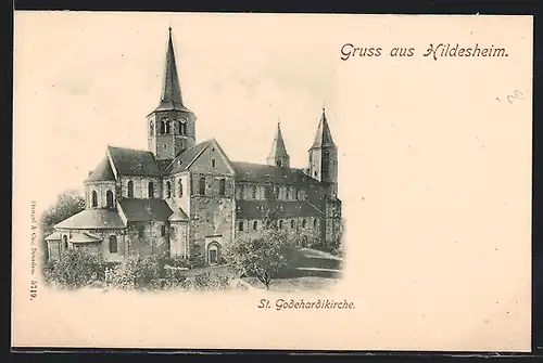 AK Hildesheim, Blick auf die St. Godehardikirche