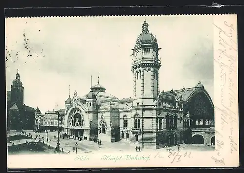 AK Köln, Blick auf den Haupt-Bahnhof