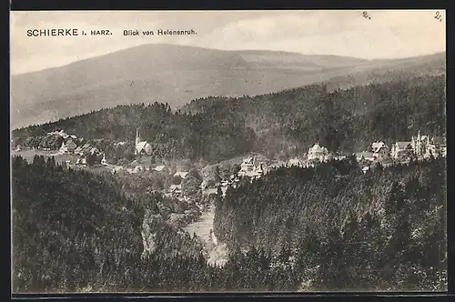 AK Schierke /Harz, Blick von Helenenruh ins Tal