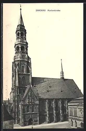 AK Zwickau, Marienkirche aus der Vogelschau