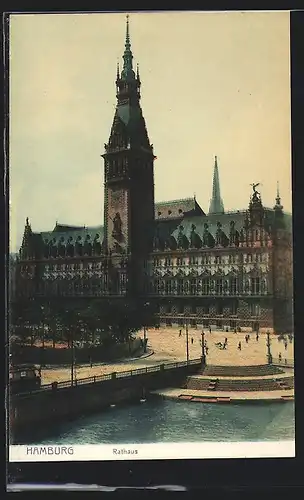 AK Hamburg, Rathaus mit Umgebung