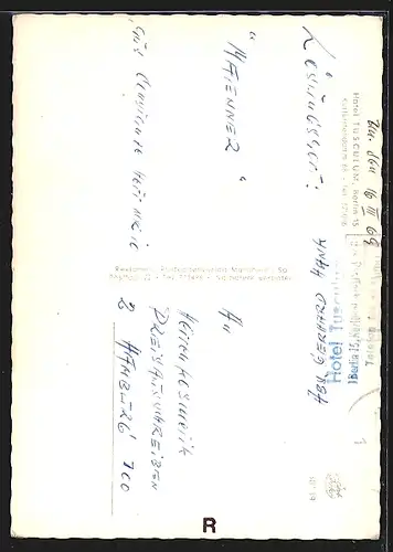 AK Berlin-Charlottenburg, Hotel Tusculum, Kurfürstendamm 68
