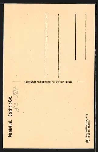 Steindruck-AK Dinkelsbühl, Strassenpartie am Segringer-Tor