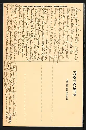 AK Dransfeld, Gaussturm auf dem Hohenhagen, mit Besuchern