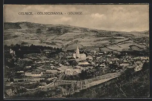 AK Gelnice, Gesamtansicht aus der Vogelschau