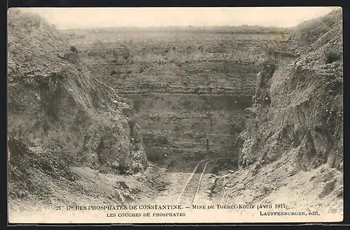 AK Djebel-Kouif, Mine de Djebel-Kouif, Cie des Phisphates de Constantine, Les Couches de Phosphaes, Bergbau