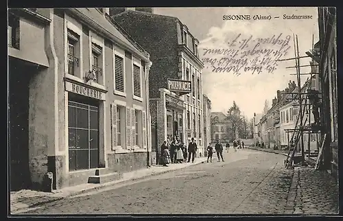 AK Sissonne, Blick in die Stadtstrasse