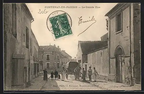 AK Fontenay-en-Parisis, La Grande Rue, Strassenpartie