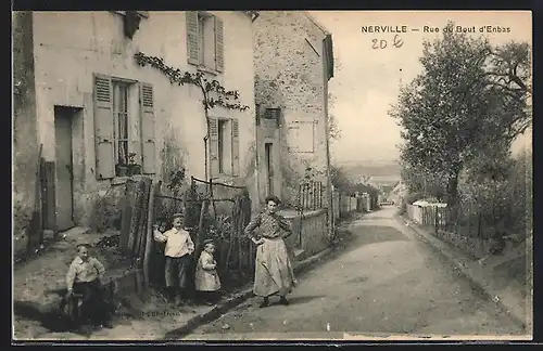 AK Nerville, Rue du Bout d`Enbas, Strassenpartie