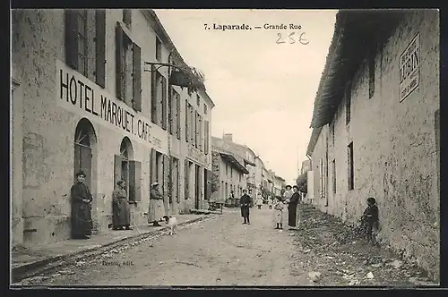 AK Laparade, Grande Rue, Strassenpartie