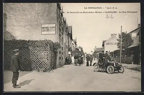 AK Carolles, La Rue Principale, Strassenpartie