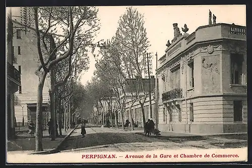 AK Perpignan, Avenue de la Gare et Chambre de Commerce