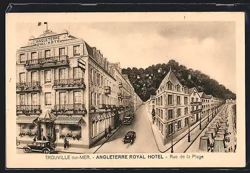 AK Trouville-sur-Mer, Angleterre Royal Hotel, Rue de la Plage