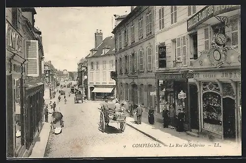 AK Compiègne, La Rue de Solférino