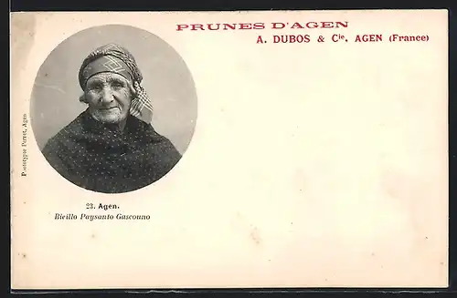 AK Agen, alte Frau in Tracht, Aquitanien / Aquitaine