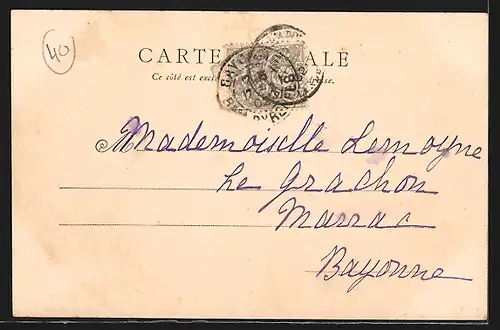 AK Aquitanien / Aquitaine, Au Pays Landais, eine Frau melkt eine Kuh