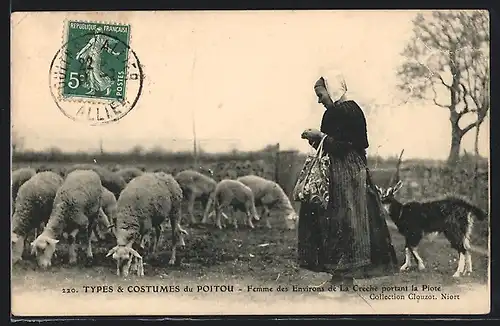 AK Aquitanien / Aquitaine, Poitou, Femme des Environs de La Creche portant la Piote