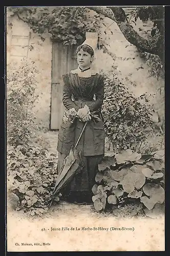 AK La Mothe-St-Héray / Aquitaine, Jeune Fille