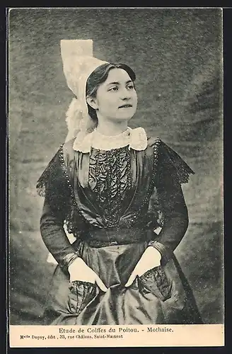 AK Aquitanien / Aquitaine, Etude de Coiffes du Poitou, Mothaise
