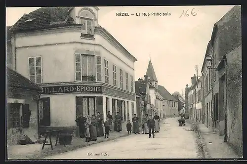 AK Nézel, La Rue Principale, Strassenpartie