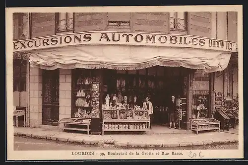 AK Lourdes, Excursions Automobiles Bureau ICI, 39, Boulevard de la Grotte et Rue Basse