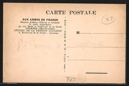 AK Lourdes, Excursions Automobiles Bureau ICI, 39, Boulevard de la Grotte et Rue Basse