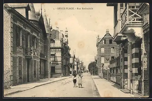 AK Berck-Plage, Rue Rothschild mit Wohnhäusern