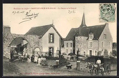 AK Saint-Sulpice-sur-Rille, La ferme et le Prieuré
