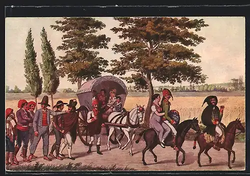 Künstler-AK Hamburg, Märzfeier 1913, 6 Spanier in Hamburg 1807 /08