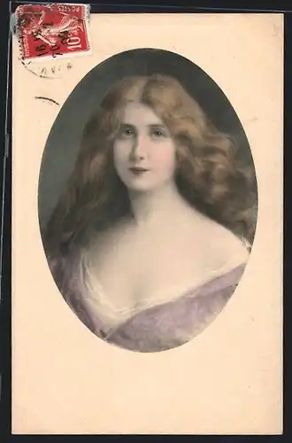 Künstler-AK M. Munk Nr. 352: Junge Frau mit langen Haaren
