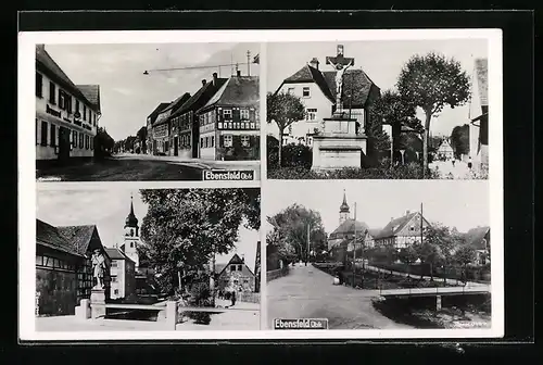 AK Ebensfeld, Brauerei, Kreuz, Ortspartien