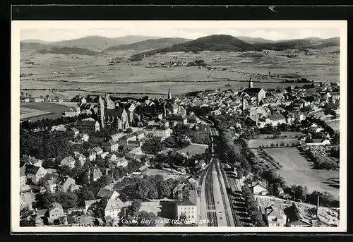 AK Cham /Bay. Wald, Ortsansicht, Fliegeraufnahme